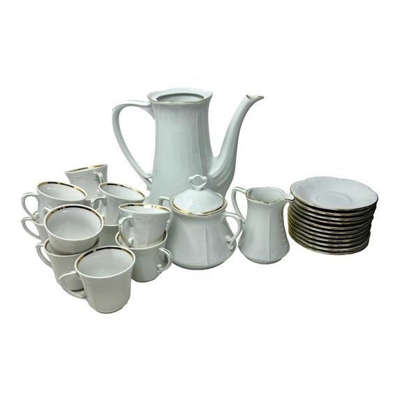 CHODZIEZ | White and Gold Porcelain Tea/Coffee Set | 25 Pieces - Picture 9 of 9